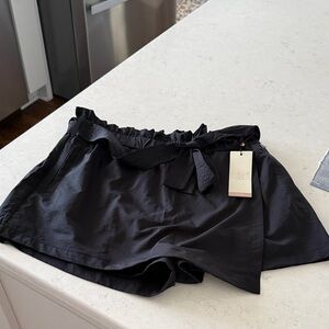 Calia Woven Paperbag Skort black Size Med NWT